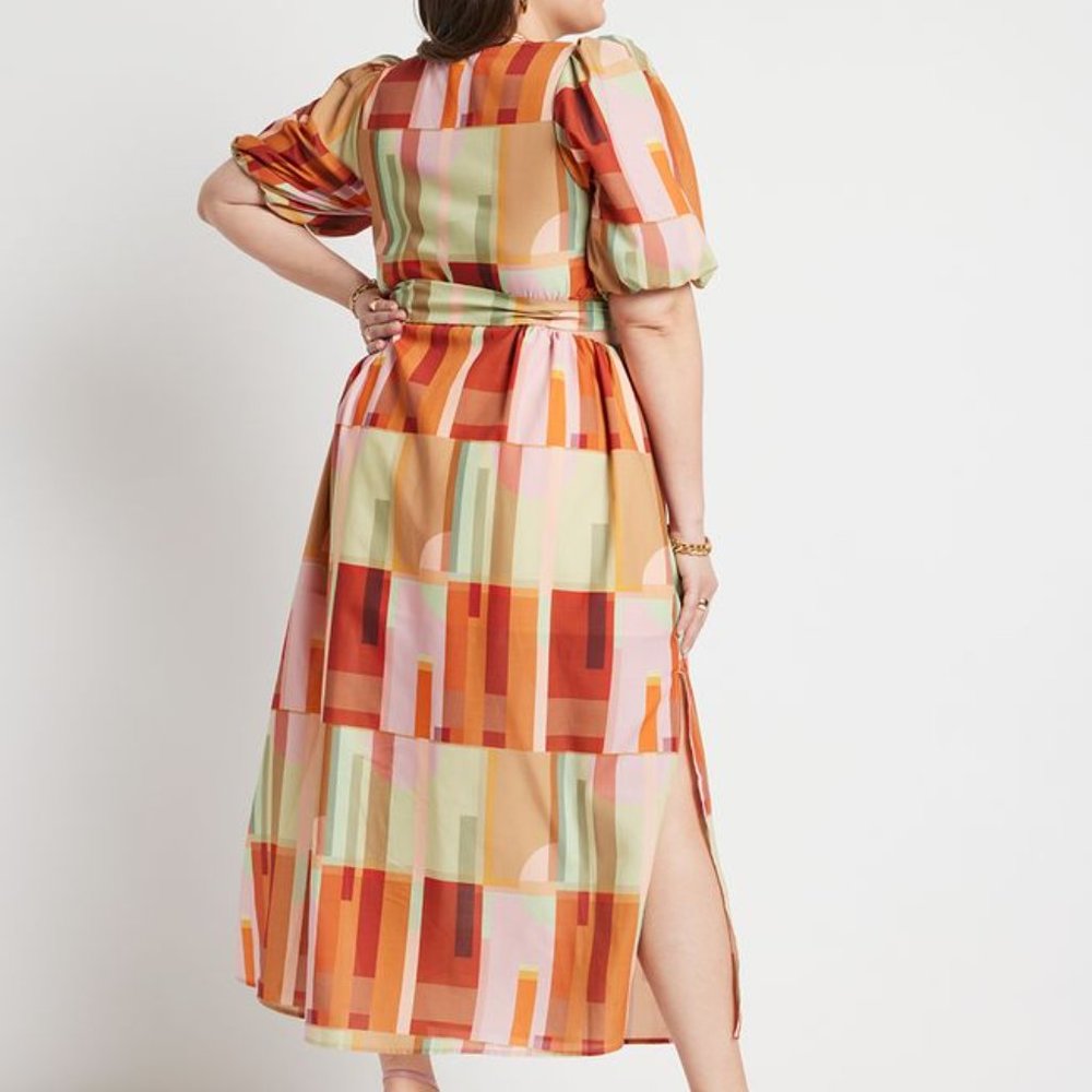 ELOQUII Cutout Waist Maxi Dress Multicolor Size 14 NWT - Picture 7 of 8